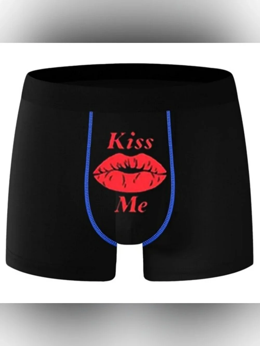 Men's L/XL & XXL Kiss Me Black Boxer Briefs